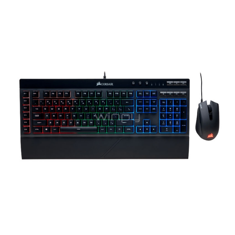 kit gamer corsair teclado k55 rgb + mouse harpoon rgb