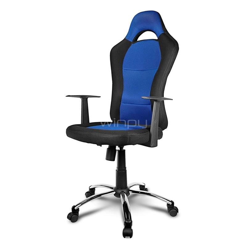 Silla de escritorio XTECH DRAKON con respaldo alto estilo deportivo azul