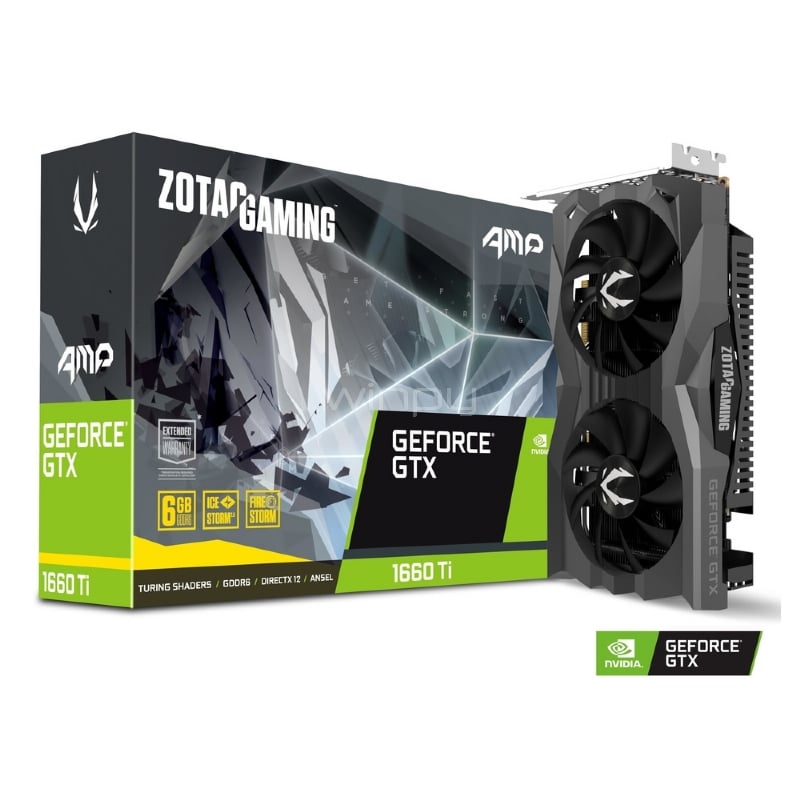 Tarjeta de video ZOTAC GeForce GTX 1660 Ti AMP! de 6GB GDDR6 - ZT