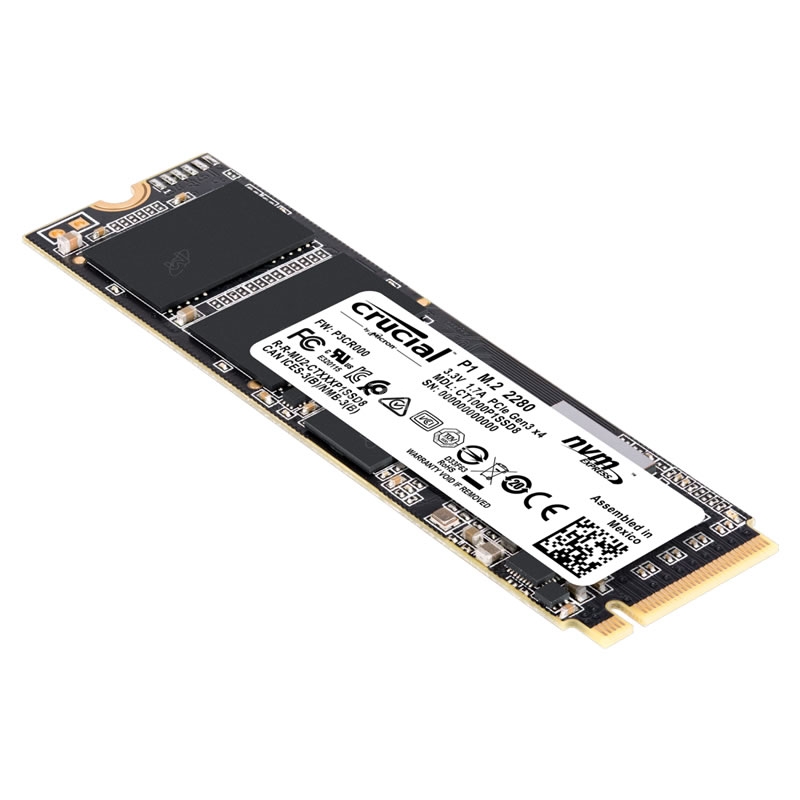 Unidad de estado solido Crucial P1 de 500GB (NVMe, 3D NAND, 1900/950 MB/s)