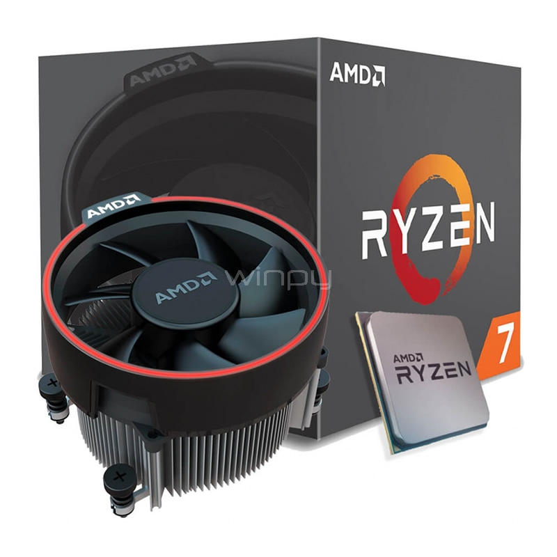 Procesador AMD Ryzen 7 2700  (AM4, 8 Cores, 16 hilos, 3.2/4.1GHz, DDR4, Cooler RGB)