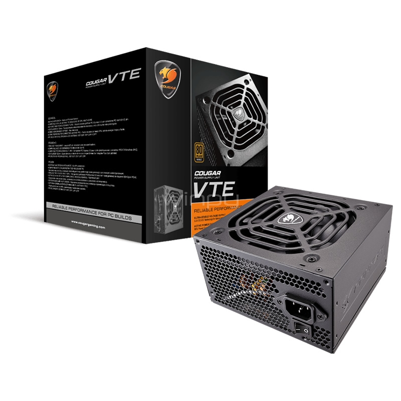 Fuente de Poder Cougar VTE500 de 500Watts (Certificada 80+ Bronze, ATX)