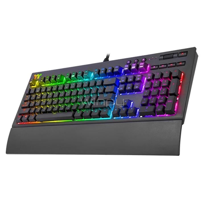 Teclado Mecánico Thermaltake Premium X1 RGB (Cherry MX Blue, Control de Voz Alexa)