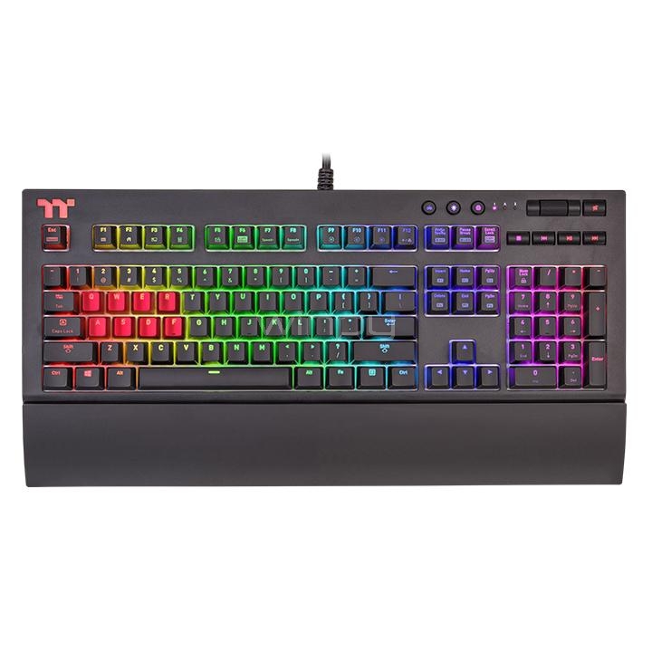 Teclado Mecánico Thermaltake Premium X1 RGB (Cherry MX Blue, Control de Voz Alexa)