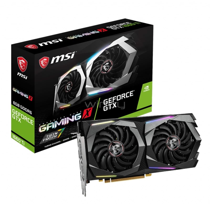 Tarjeta gráfica MSI GEFORCE GTX 1660 TI GAMING X 6G de 6GB GDDR6