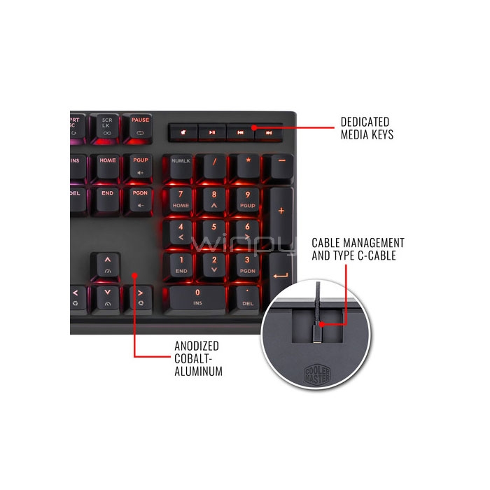 Teclado Mecánico Cooler Master MasterKeys MK750 (Cherry MX Blue, Inglés, RGB)