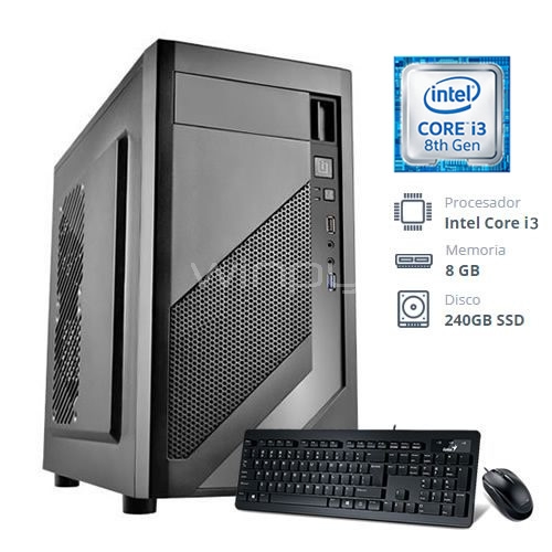 Computador Desktop Intel i3-8100 (QuadCore, 8GB RAM, 240GB SSD, FreeDOS)