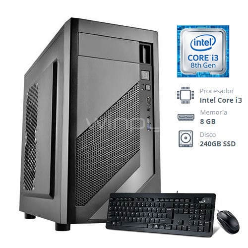 Computador Desktop Intel i3-8100 (QuadCore, 8GB RAM, 240GB SSD