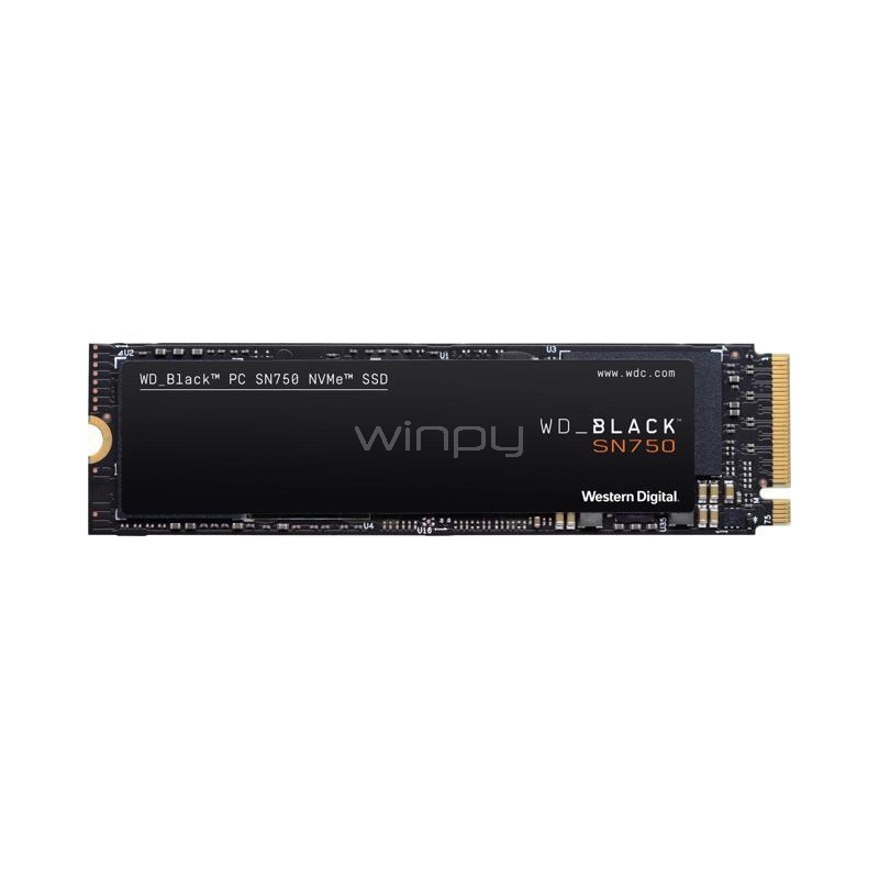 Unidad de Estado Solido Western Digital Black SN750 de 500GB (NVME, PCIe Gen3, M.2 2280)