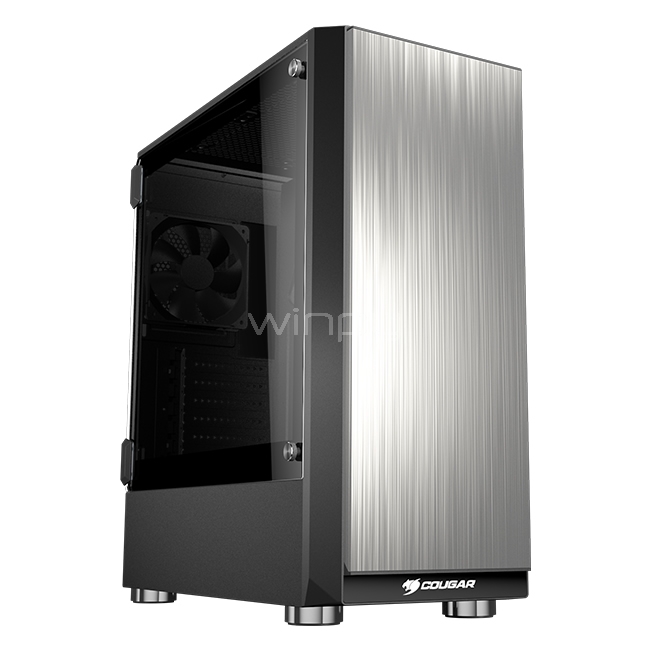 Gabinete Cougar Trofeo (Media Torre, Vidrio Templado, Acero Cepillado)