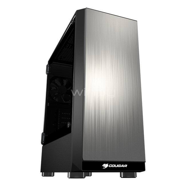 Gabinete Cougar Trofeo (Media Torre, Vidrio Templado, Acero Cepillado)