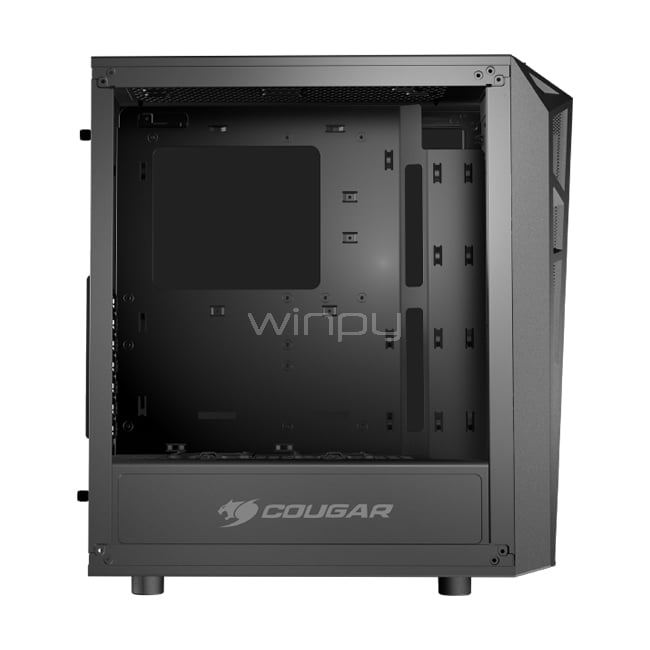 Gabinete Cougar Turret (Media Torre, Vidrio Templado, Led Red x2, Negro)