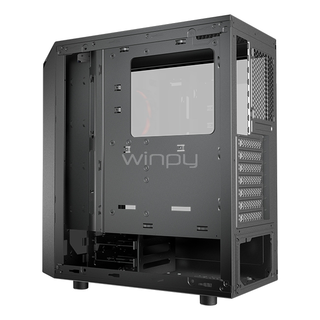 Gabinete Cougar Turret (Media Torre, Vidrio Templado, Led Red x2, Negro)