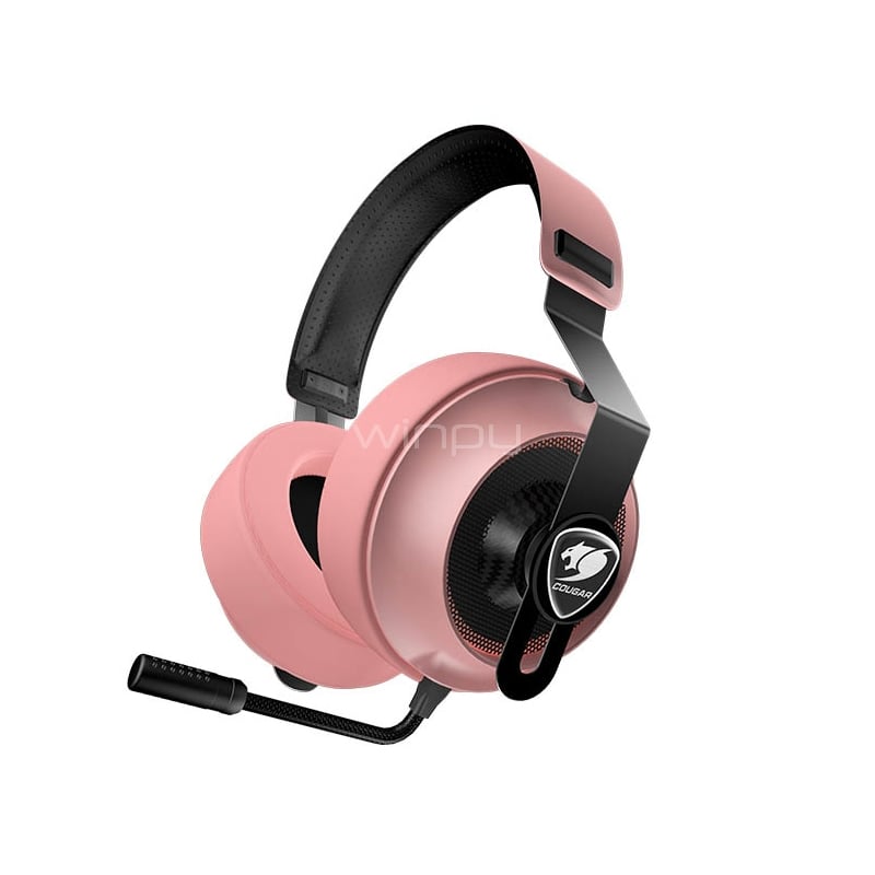 Audífonos Gamer Cougar Phontum Essential (Jack 3.5, Mic Cancelación de Ruido, Pink)