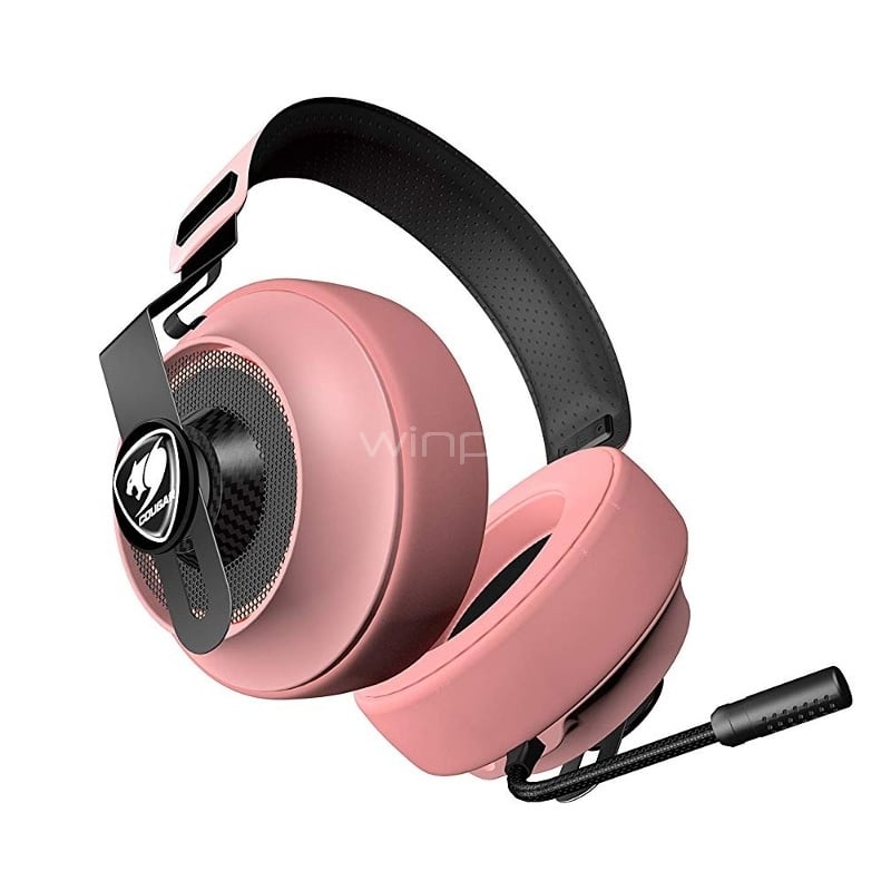 Audífonos Gamer Cougar Phontum Essential (Jack 3.5, Mic Cancelación de Ruido, Pink)