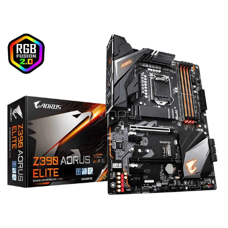 Placa Madre Gigabyte Z390 AORUS ELITE (LGA1151-v2, DDR4 2133/4266, M.2 x2, CrossFire, RGB, ATX)