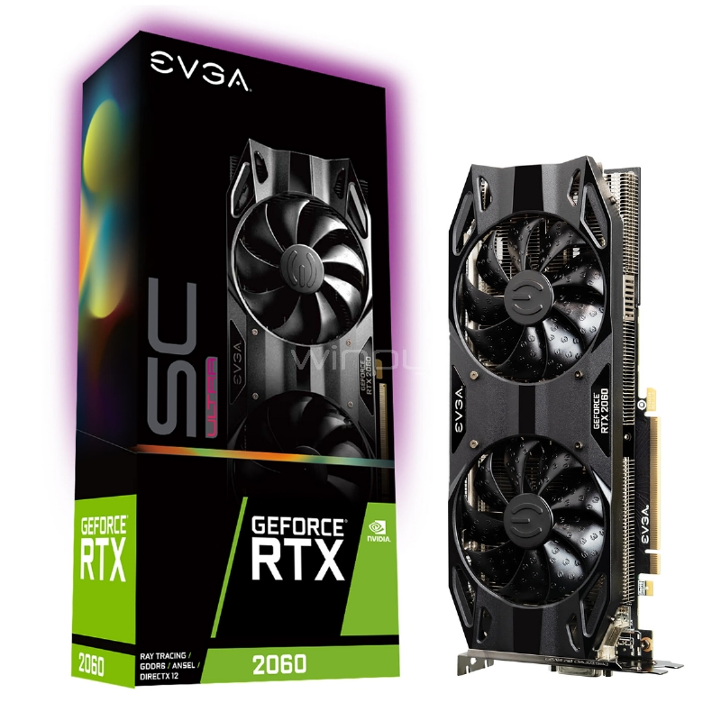 Tarjeta gráfica EVGA GeForce RTX 2060 SC Ultra Gaming de 6GB GDDR6