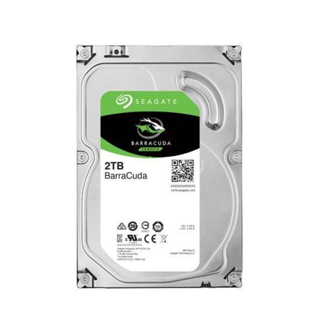 Disco duro Seagate BarraCuda de 2TB (Formato 3.5“, SATA, 7200rpm, 256MB de Cache)