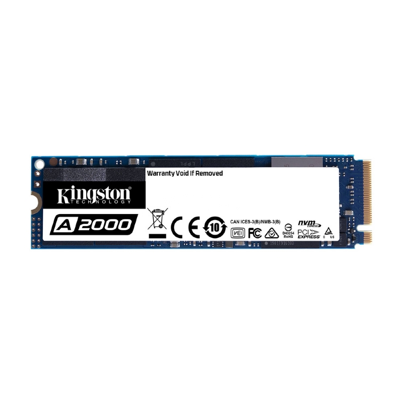 Unidad de Estado Solido Kingston A2000 de 250GB (NVMe, M2 2280, NAND 3D, 2.000/1.100MB/s)