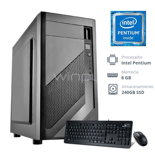 Computador Desktop Intel G4560 (Dual Core 3.5GHz, 8GB RAM, 240GB SSD, FreeDOS)