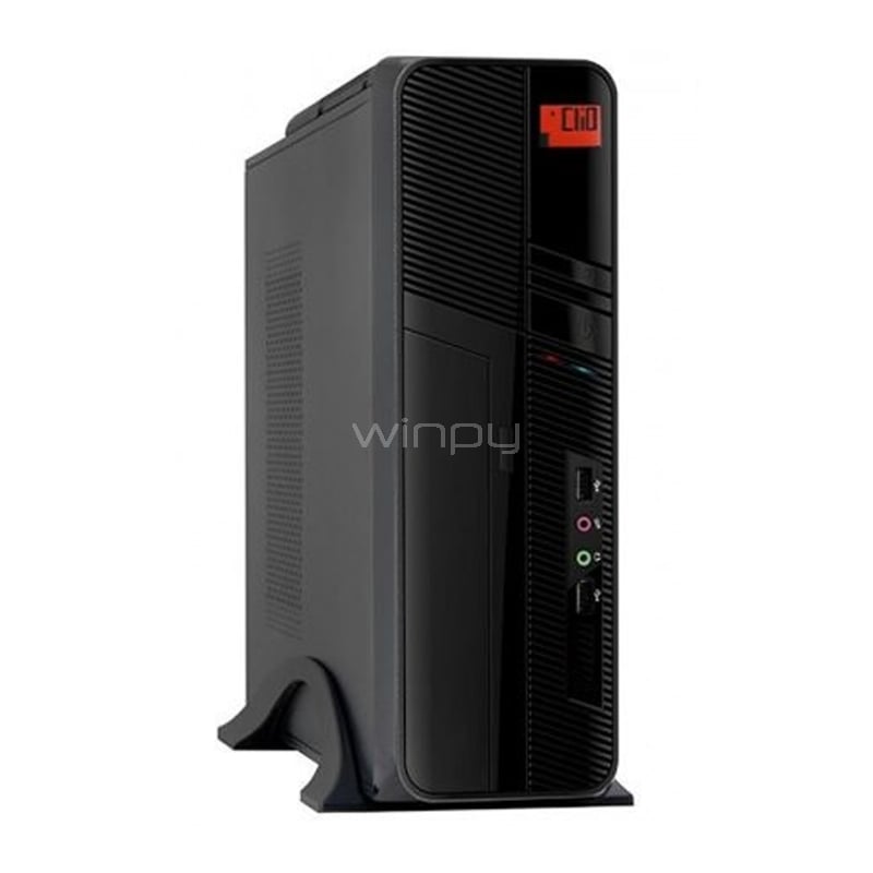 Gabinete Clio CL-605 Slim (Micro-ATX, Fuente Poder 500Watts, USB 3.0 x2, Negro)