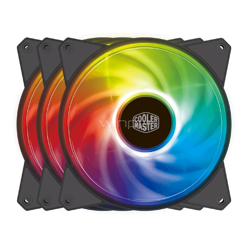 Kit de Ventiladores Cooler Master MasterFan MF120R ARGB (3x Fan 120mm PWM, Incluye Controladora)