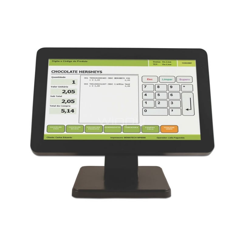 Monitor Bematech para punto de venta, LE1015W (Pantalla táctil, ancha, 1366 x 768)