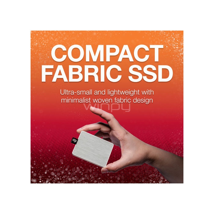 Disco portátil Seagate One Touch SSD de 500GB (USB 3.0, Tela Blanca)
