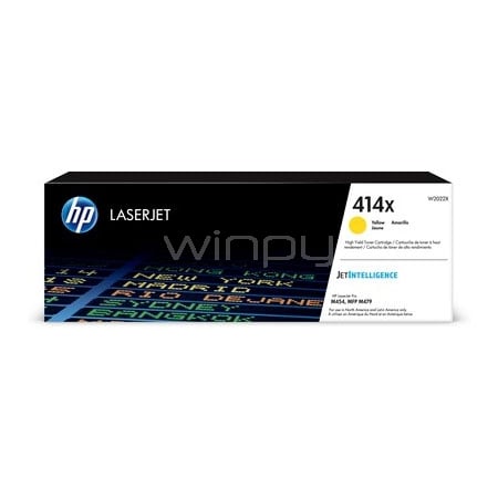 Cartucho de tóner HP LaserJet 414X amarillo de alto rendimiento (W2022X)