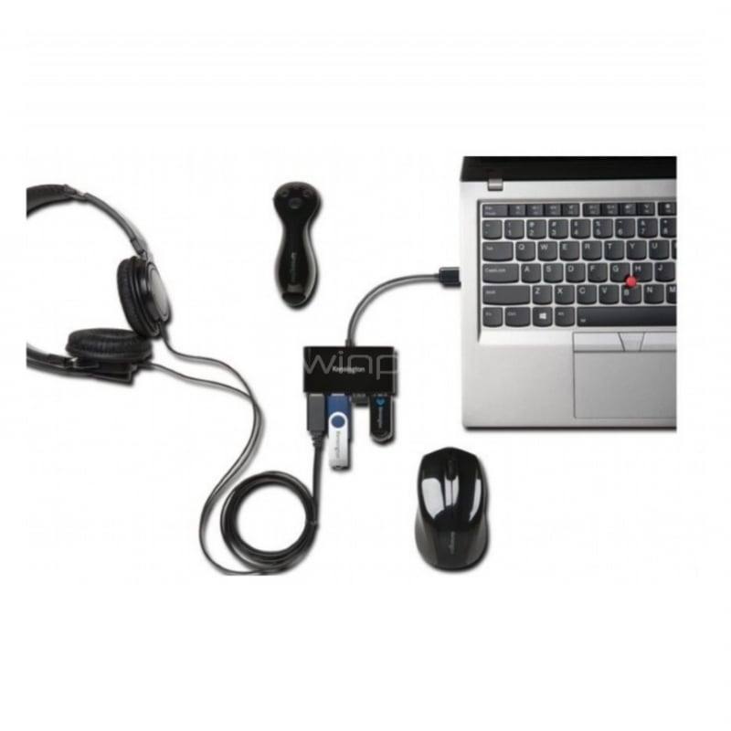 Mini Hub Kensington USB de 4 puertos (USB 2.0)