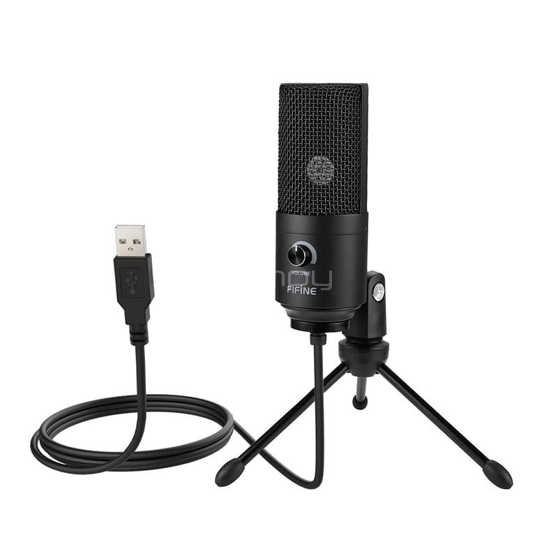 Micrófono de condensador FIFINE K669B (Conexion USB, Negro)