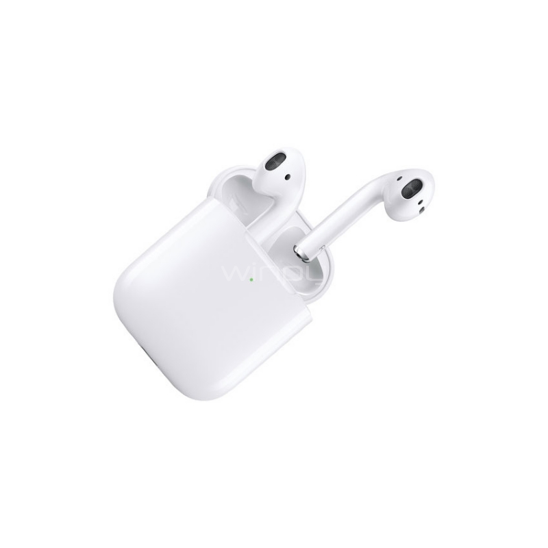 Apple AirPods con estuche de carga inalámbrico (2da generación, Para iPhone, Apple Watch, iPad y Mac)