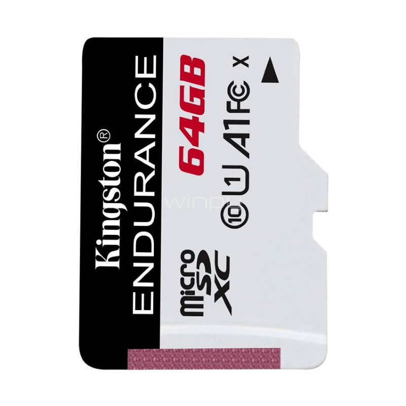 Tarjeta microSD Kingston High Endurance de 64GB (Clase 10, UHS-I, con adaptador SD)