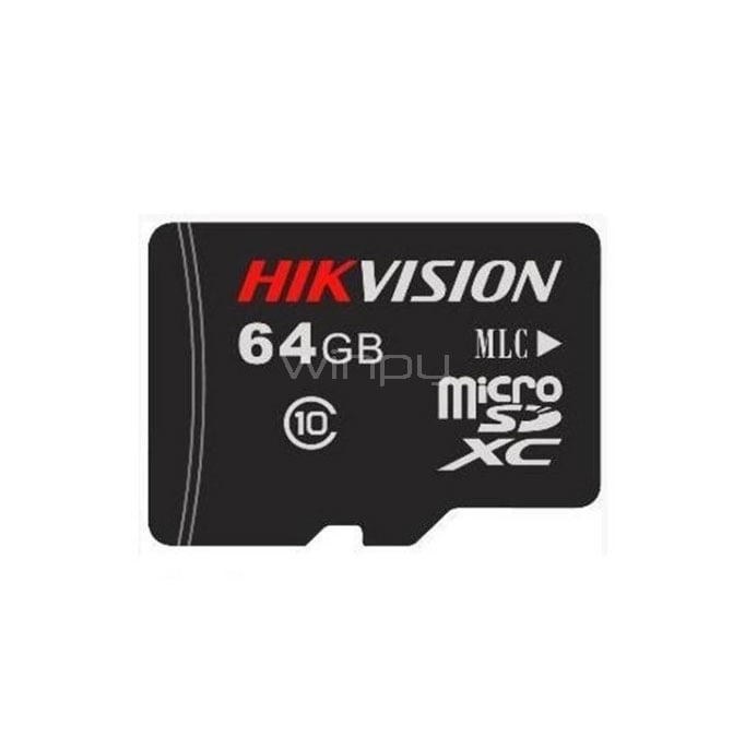 Tarjeta MicroSD HikVision de 64GB (Clase 10, U1, 500 Ciclos)