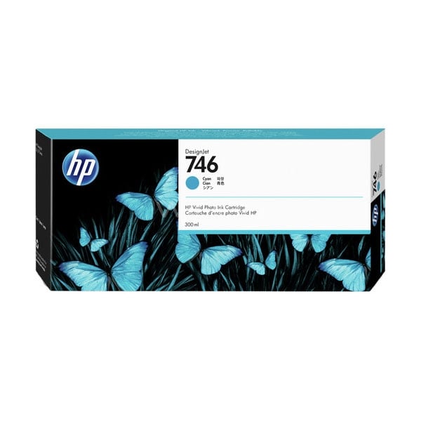 Cartucho de tinta HP DesignJet 746 de 300 ml, cian (P2V80A)