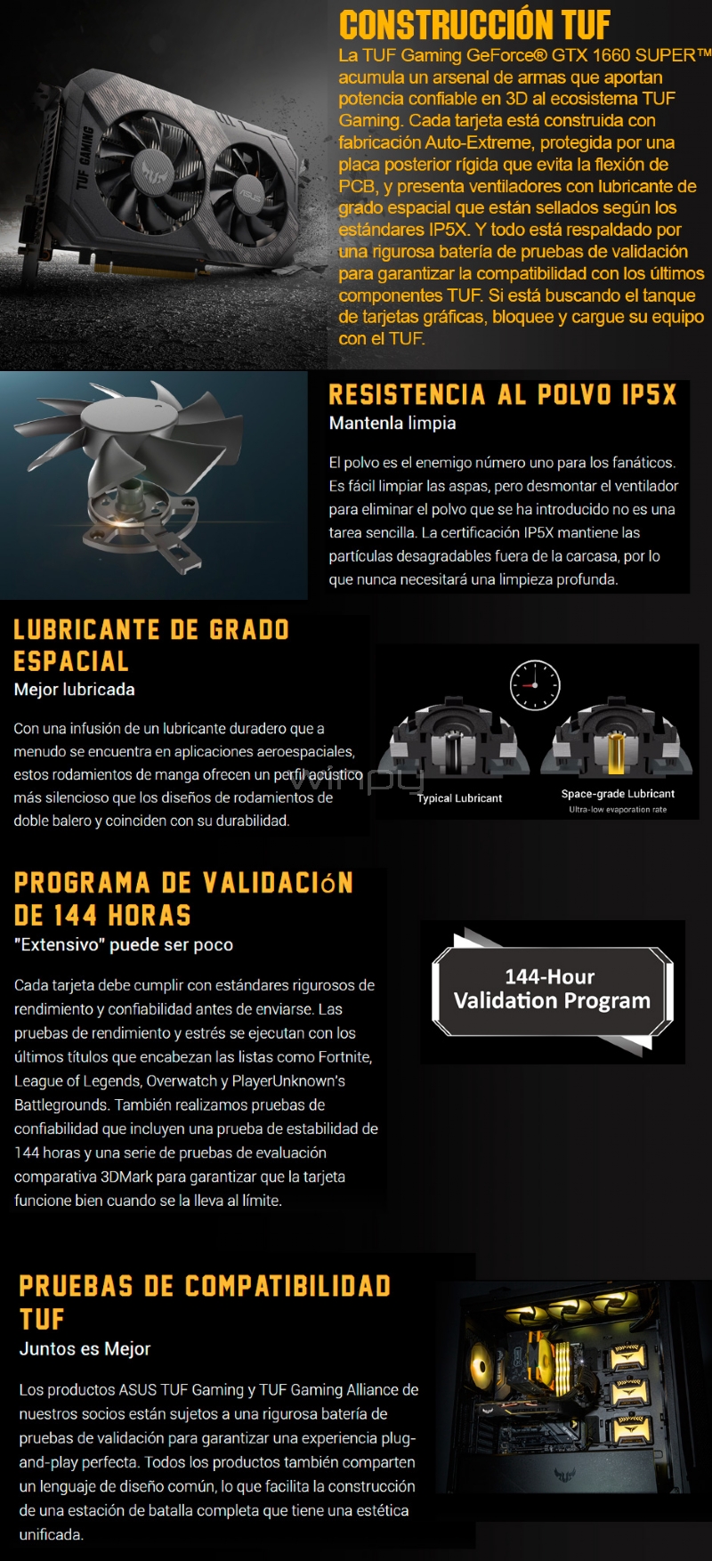 Tarjeta gráfica ASUS TUF Gaming GeForce GTX 1660 SUPER OC de 6GB