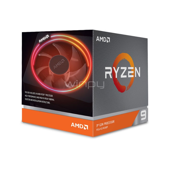 Procesador AMD Ryzen 9 3900X (AM4, 12cores, 24hilos, Reloj 3.8GHz