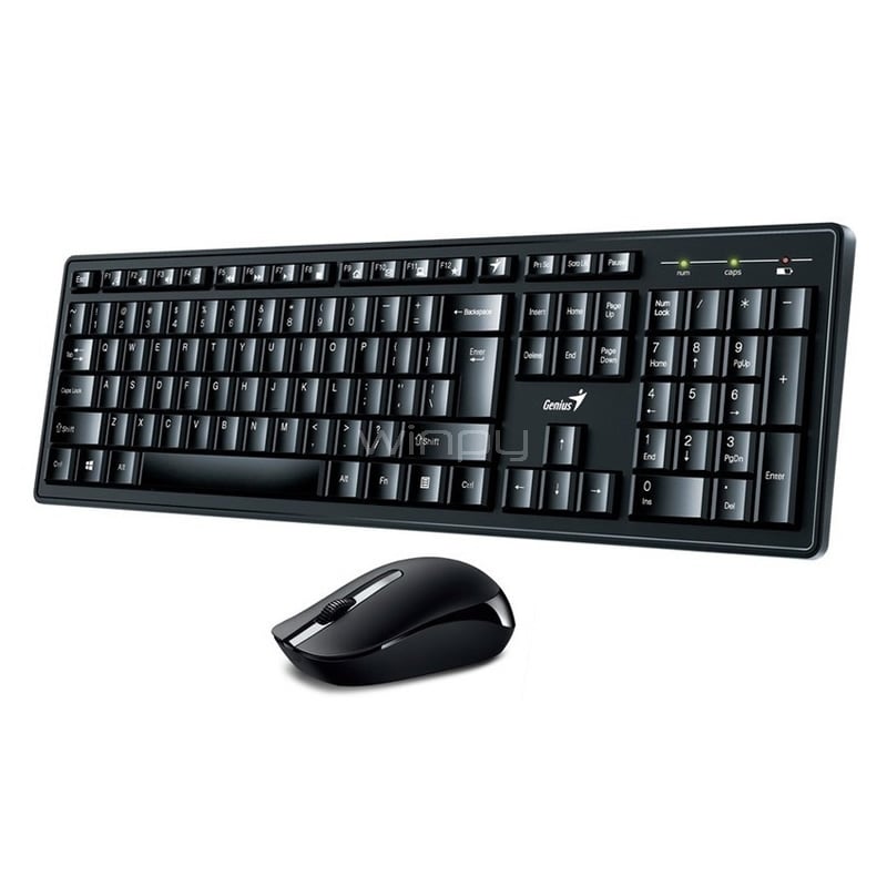 Kit Inalámbrico Teclado y Mouse Genius Smart KM-8200 (Dongle USB, Negro)