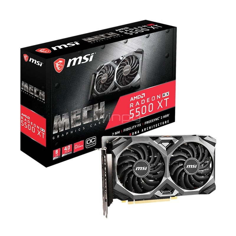 K*事様 MSI Radeon RX 5500 XT 8GB Gaming X Tarjeta gráfica MSI Radeon RX 5500 XT MECH 8G OC de 8GB GDDR6 | RX