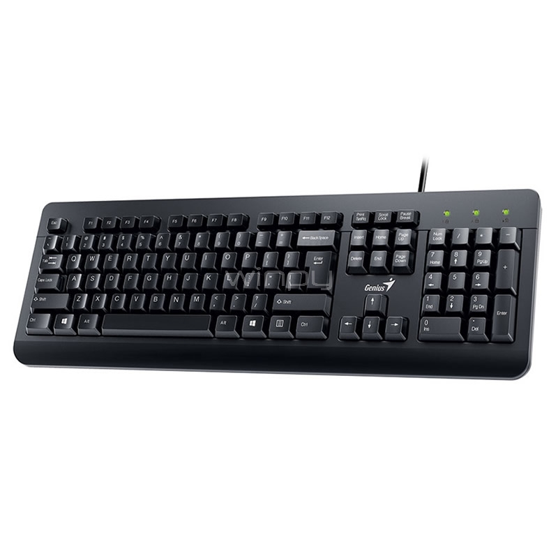 Kit de Teclado y Mouse Genius KM-160 (USB, Ergonómico, Negro)