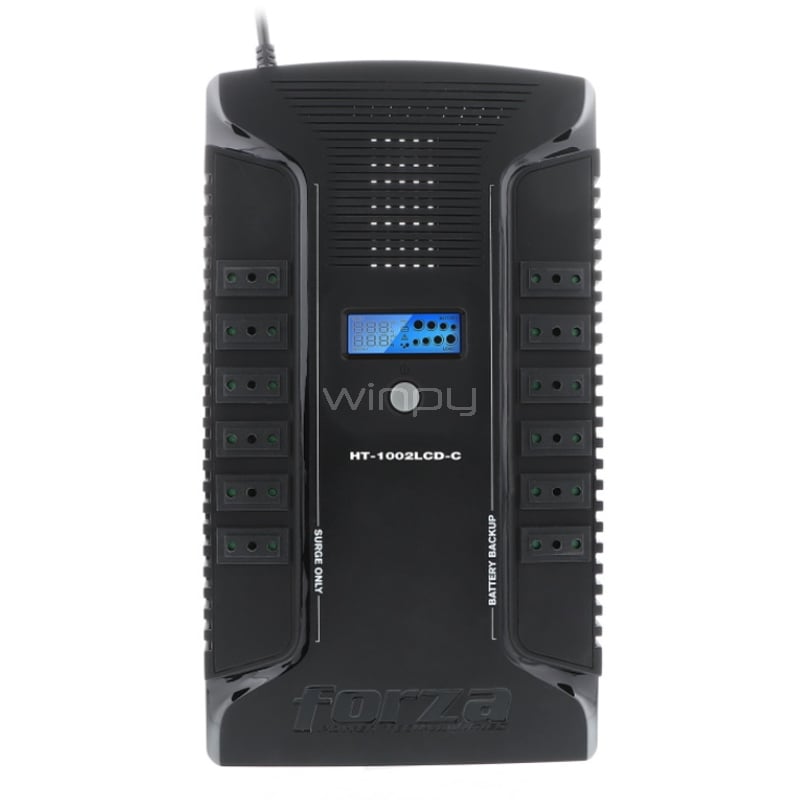 UPS Forza HT-1002LCD-C Interactiva (1000VA/600W, 220V, 12 Salidas CEI 23-50)