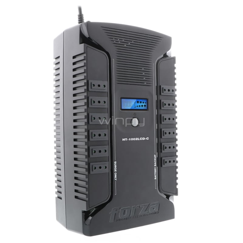 UPS Forza HT-1002LCD-C Interactiva (1000VA/600W, 220V, 12 Salidas CEI 23-50)