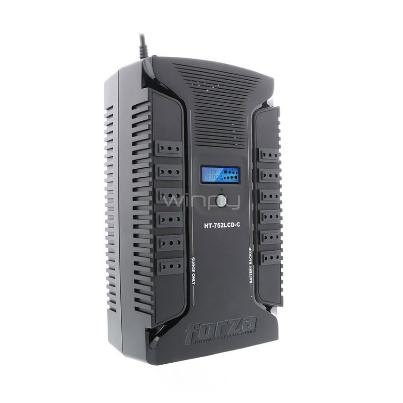 UPS Forza HT-752LCD-C Interactiva (750VA/450W, 220V, 12 Salidas CEI 23-50)