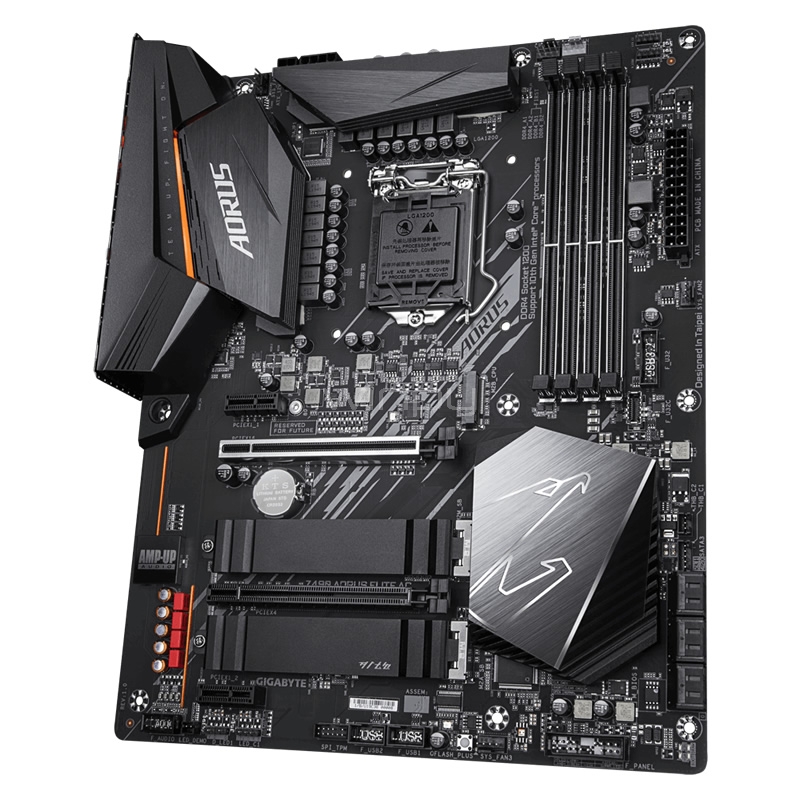 Placa Madre Gigabyte Z490 AORUS ELITE AC (LGA1200, DDR4 +5000 x4, M.2 x2, Wi-Fi AC, RGB, ATX)