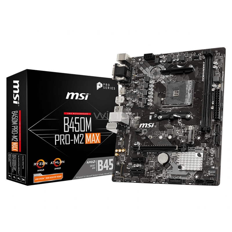 Placa Madre MSI B450M PRO-M2 MAX (AM4, DDR4 +3466MHz, M.2, MicroATX)