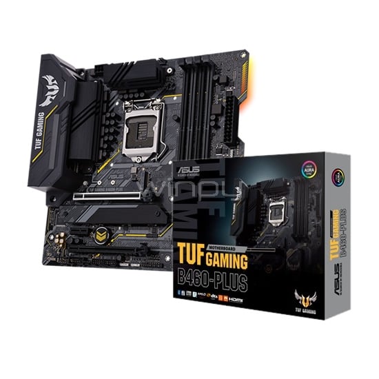 Placa Madre Asus TUF Gaming B460M-PLUS (LGA1200, DDR4 2933Mhz, M.2 x2, RGB, MicroATX)