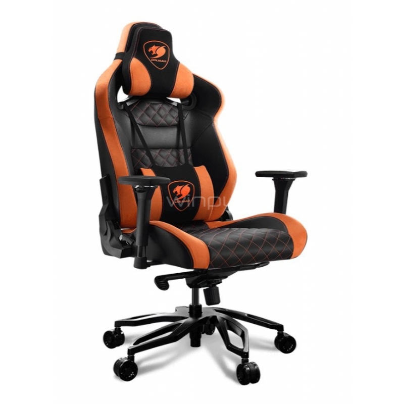 Silla Gamer Cougar Armor Titan PRO (160kg, Cojin cabeza y lumbar, Negro/Naranja)