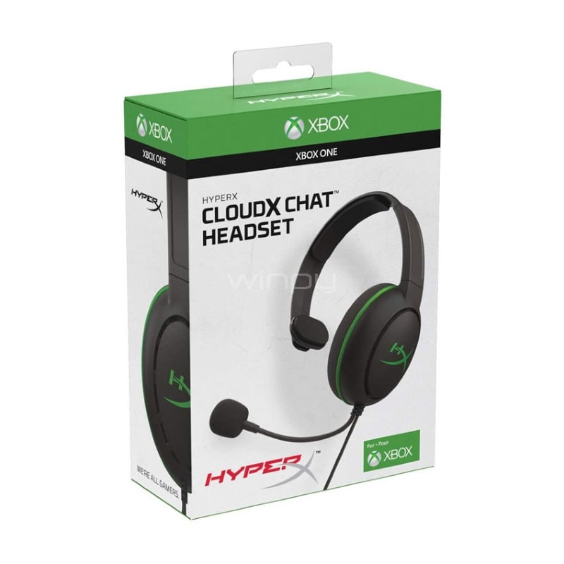 Audífonos Gamer HyperX CloudX Chat para Xbox One (Con Micrófono, Negro/Verde)