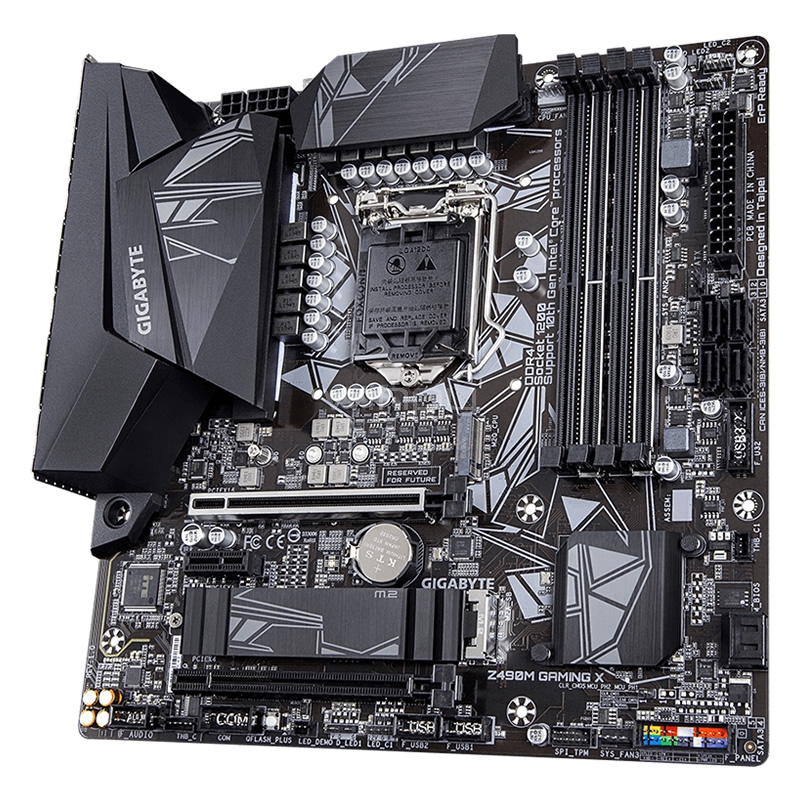 Placa Madre Gigabyte Z490M GAMING X (LGA1200, DDR4 2133/4500MHz, M.2 x2, RAID, RGB, MicroATX)