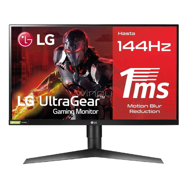 Monitor Gamer LG UltraGear de 27“ (IPS, Full HD, 144Hz, 1ms, G-Sync Compatible/FreeSync, HDR10, DP+HDMI)